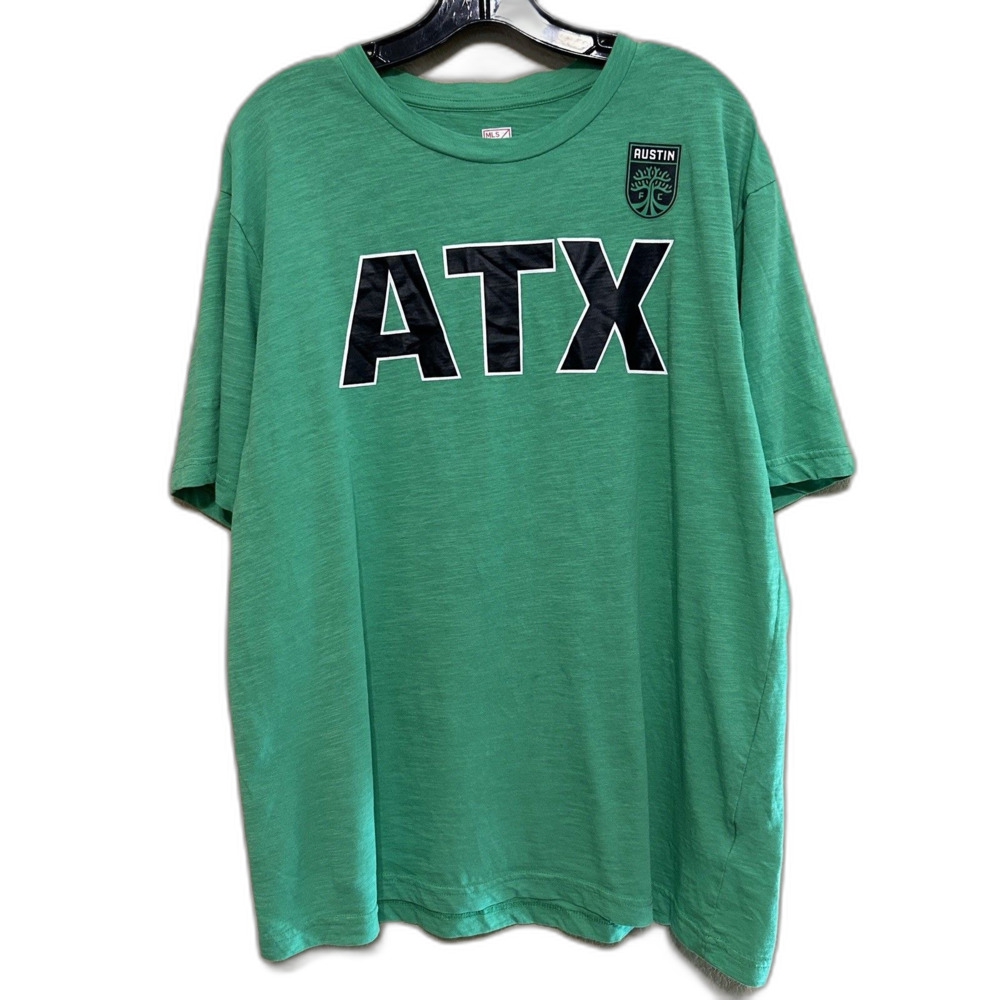 Official MLS Austin FC "ATX" Soccer Club  T-Shirt Mens XL Green Crewneck